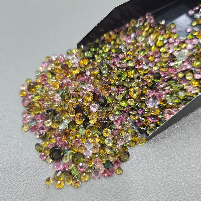 10 Cts scoop Tourmalines rounds 3mm to 5mm | - The LabradoriteKing