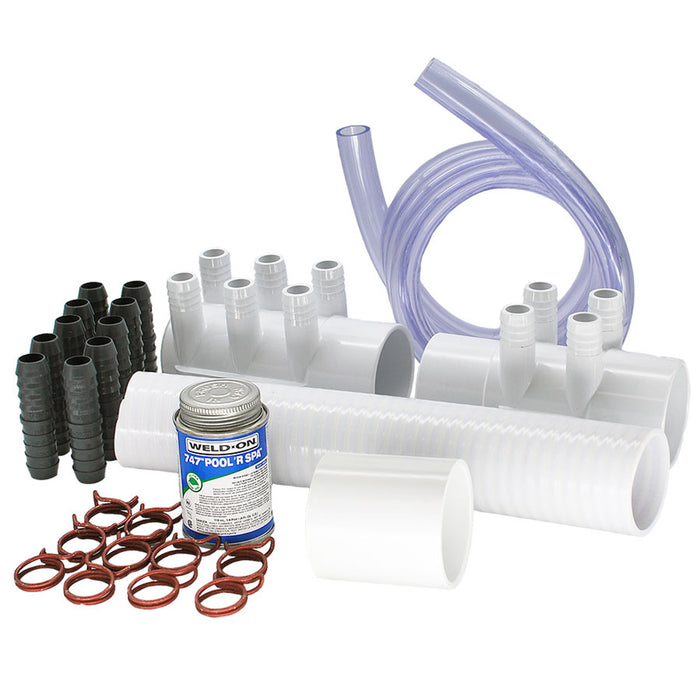 10 Port Hot Tub Manifold Kit - 46 Piece