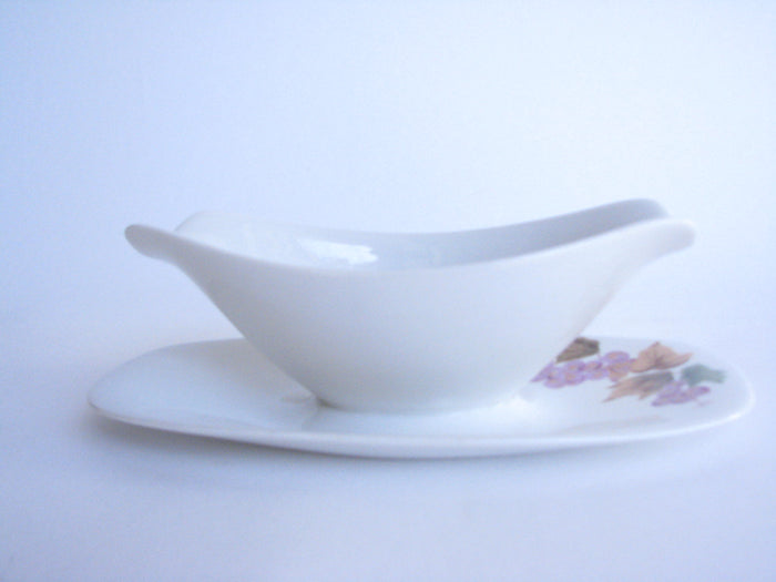 edgebrookhouse - 1960s Impromptu by Iroquois Ben Seibel Grapes Gravy Boat with Attached Underplate
