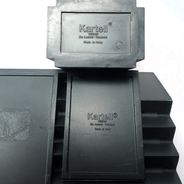1980s Black Segmenti Office Set by Michele De Lucchi for Kartell