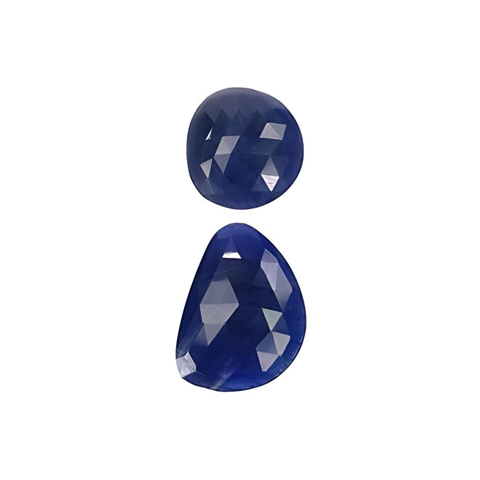 blue sapphire fancy rose cut slices
