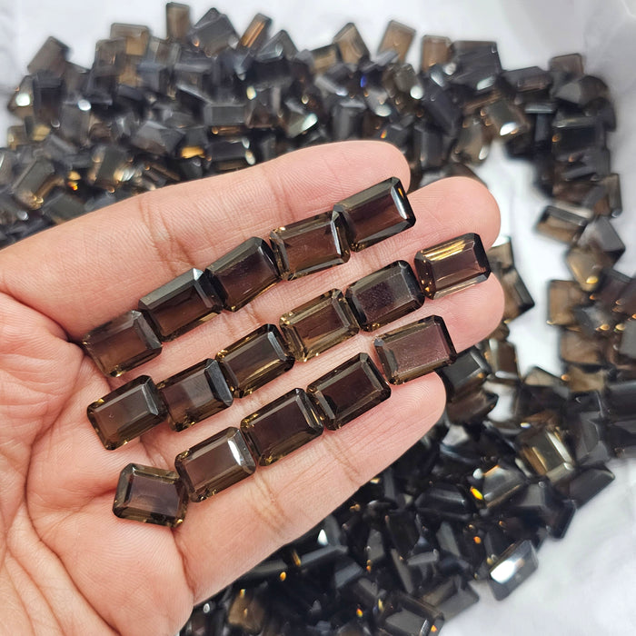 40 Pcs Natural Smoky Quartz |  Emerald Cuts |14mm and 12mm - The LabradoriteKing