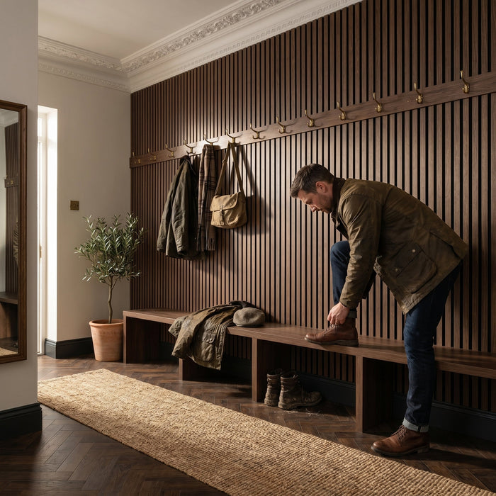 Acoustic Slat Panel - Smoked Walnut