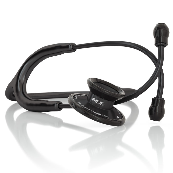 All Black Stethoscope MDF Instruments Acoustica Lightweight Dual Head BlackOut