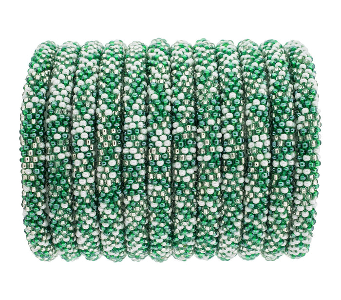 Aid for Trade Green and White Speckled Roll-On Bracelet