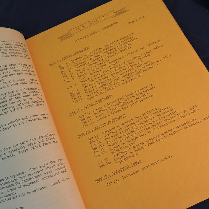 Aircraft Electrical Instruments Preliminary Course Instructions 1942