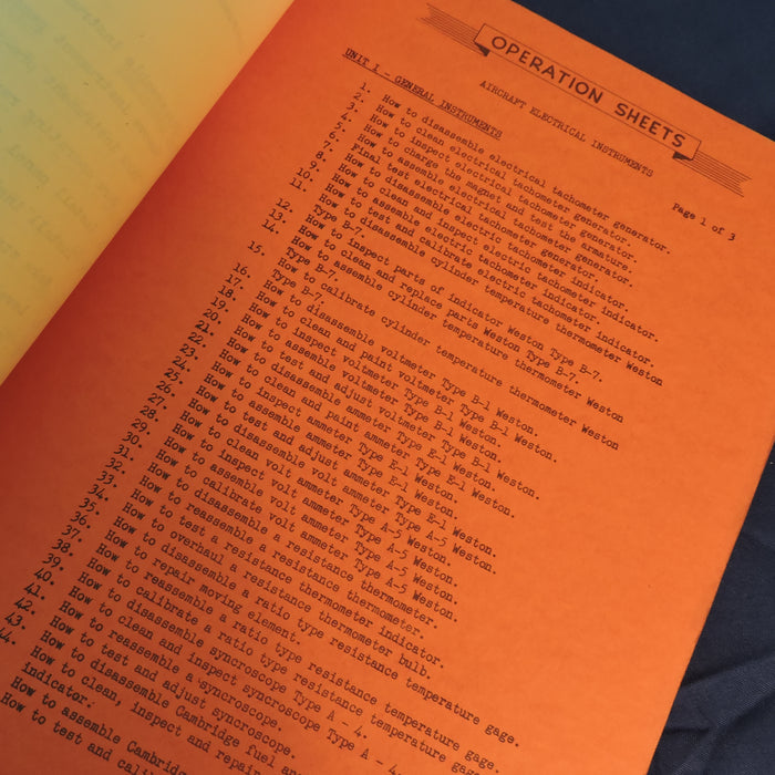 Aircraft Electrical Instruments Preliminary Course Instructions 1942