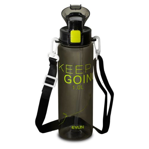 EYUN water bottle 1 Liter black front view