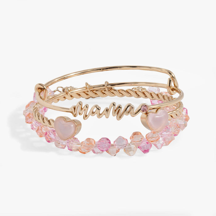 Alex & Ani “Mama' Pink Beaded Bangle Set of 3