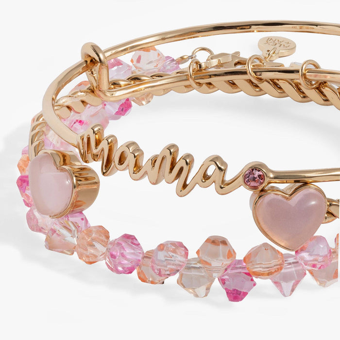 Alex & Ani “Mama' Pink Beaded Bangle Set of 3