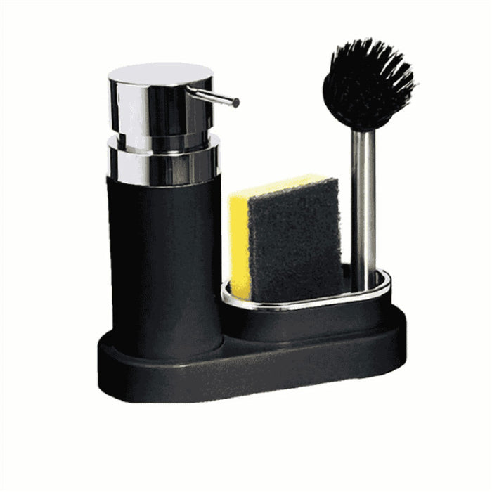 All-in-One Acrylic Kitchen Soap Dispenser with Brush and Sponge Dish