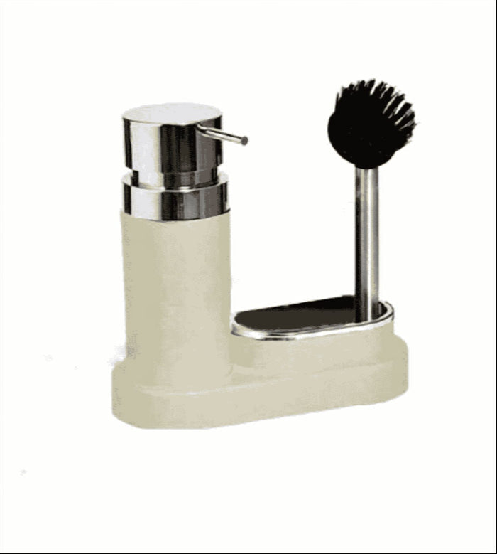 All-in-One Acrylic Kitchen Soap Dispenser with Brush and Sponge Dish