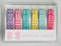 Box of 6 hair bows - pastels