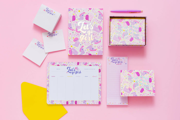 Boxed Notecard Set - Let's Go Girl - 10 Card Set
