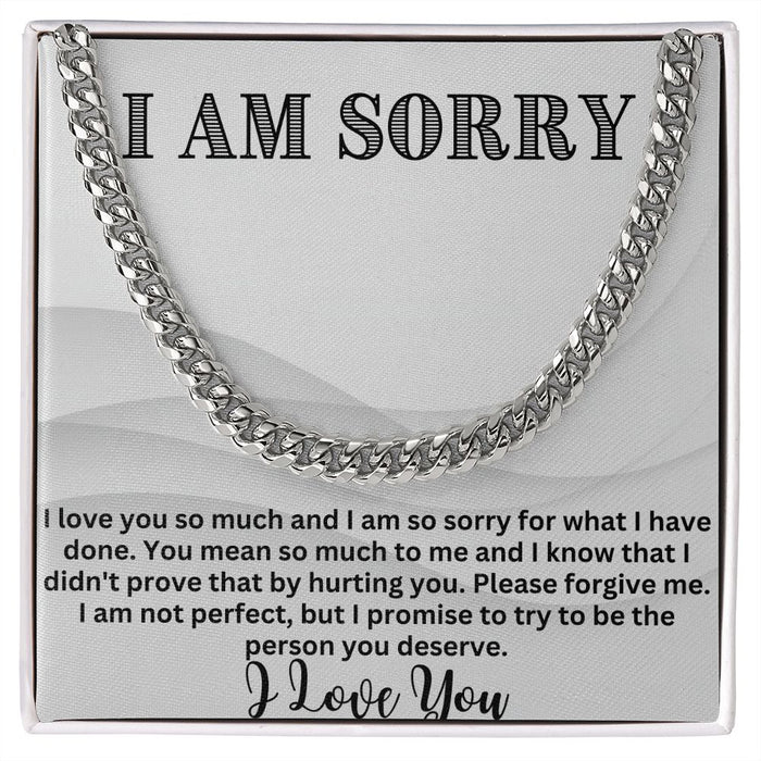 Bridge the Gap with Style: Cuban Link Chain Necklace - The Ultimate I'm Sorry Gift for Him