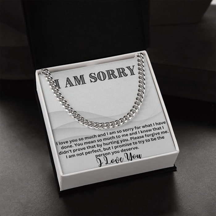 Bridge the Gap with Style: Cuban Link Chain Necklace - The Ultimate I'm Sorry Gift for Him
