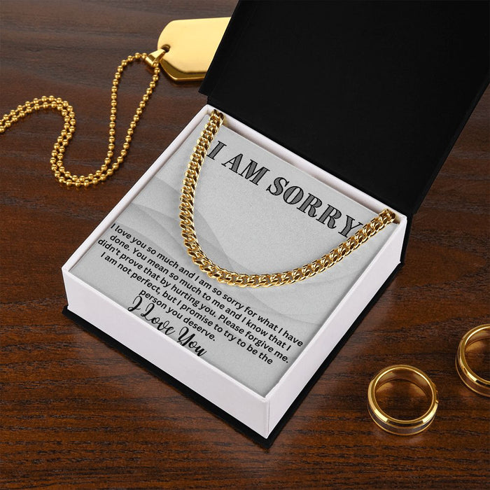 Bridge the Gap with Style: Cuban Link Chain Necklace - The Ultimate I'm Sorry Gift for Him