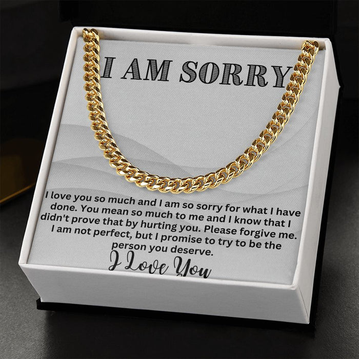 Bridge the Gap with Style: Cuban Link Chain Necklace - The Ultimate I'm Sorry Gift for Him