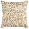 BROCH YELLOW  DAMASK URBAN FARMHOUSE THROW PILLOW