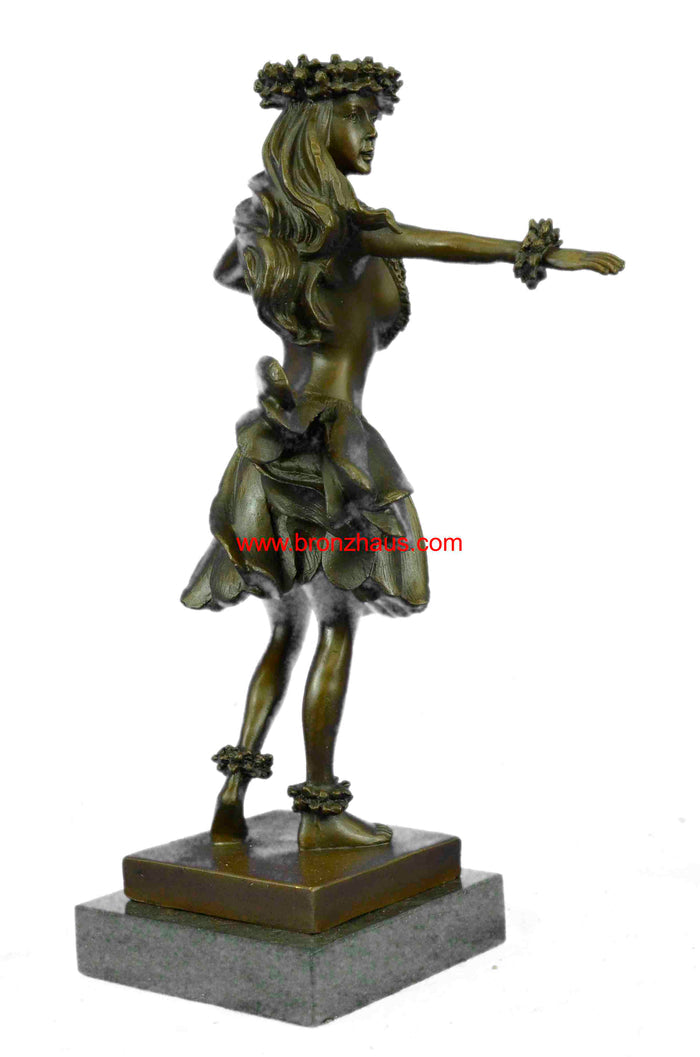 BRONZE HULA GIRL DANCER HAWAII tiki postcard Statue art sculpture tropical beach