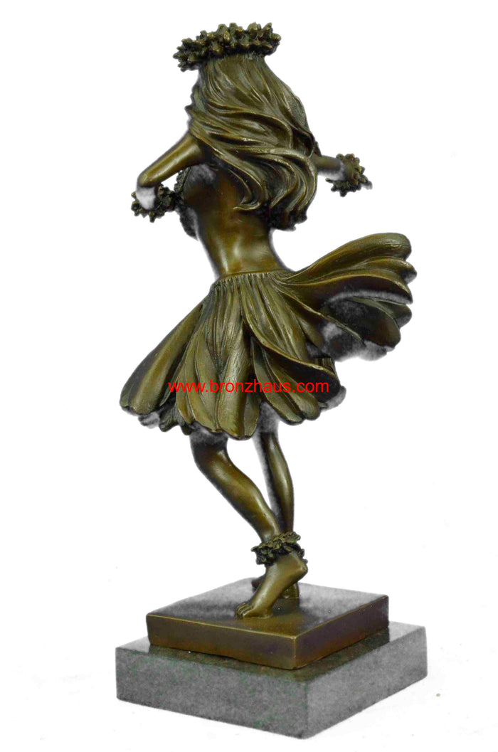 BRONZE HULA GIRL DANCER HAWAII tiki postcard Statue art sculpture tropical beach