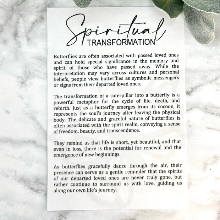 Butterfly Remembrance Story Card Ornament/Car Charm/ Bag