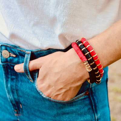 CANVAS - Emberly Color Block Bracelet in Red
