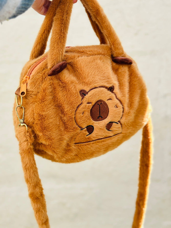 Capybara Plush Crossbody Bag Handbag Cute Fluffy Fashion