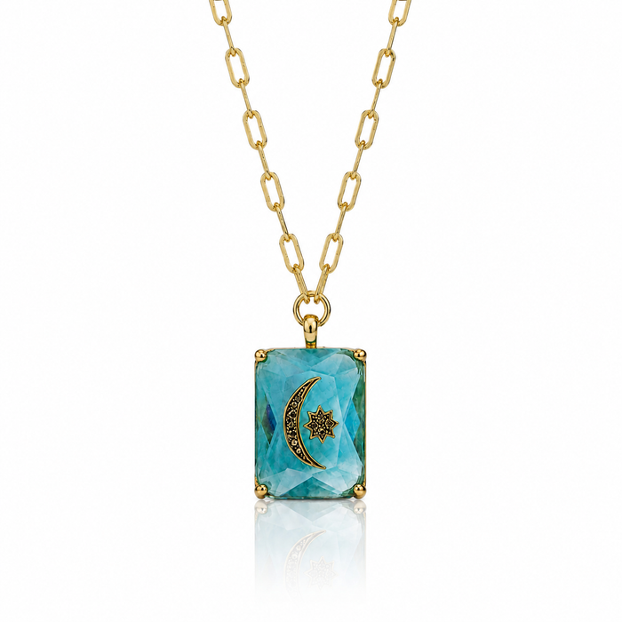 Celestial Crescent Medallion Necklace