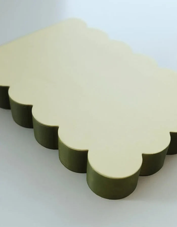 Chartreuse + Olive Scalloped Shaped Notepad