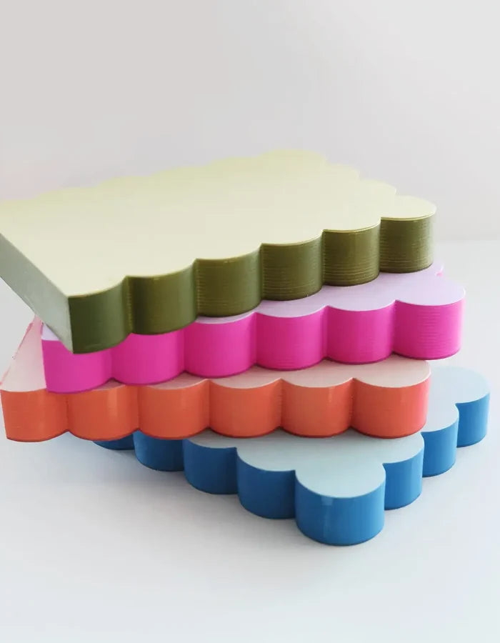 Chartreuse + Olive Scalloped Shaped Notepad