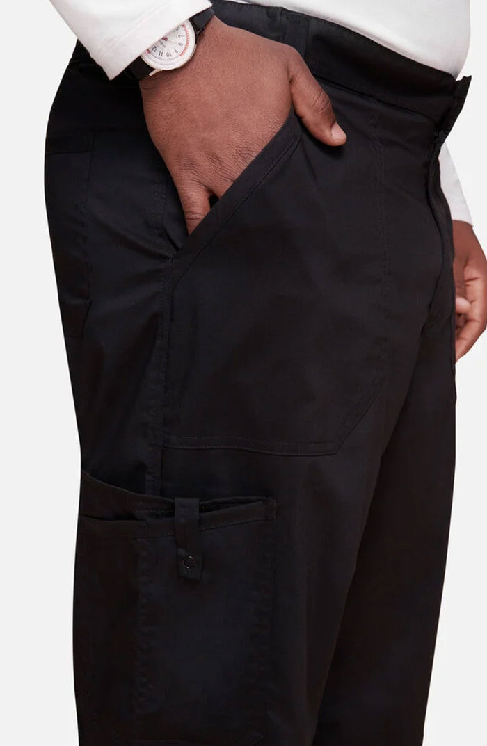 Men's Scrub Pants Cargo Black Cherokee Workwear Revolution MDF Instruments WW140