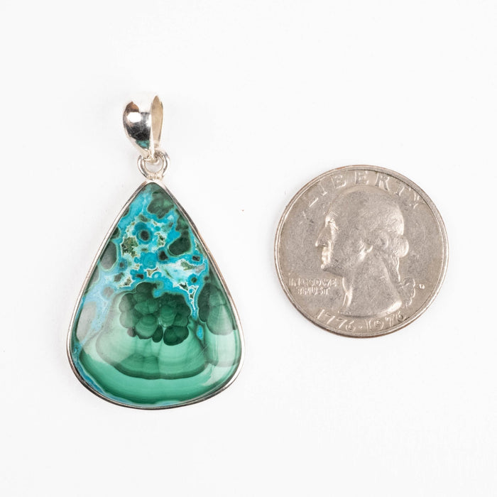Chrysocolla + Malachite Pendant 9.52 g 44x24mm - InnerVision Crystals