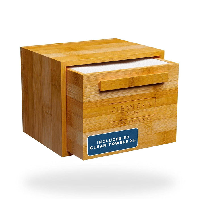 Clean Towels Luxe Bamboo Box with Drawer