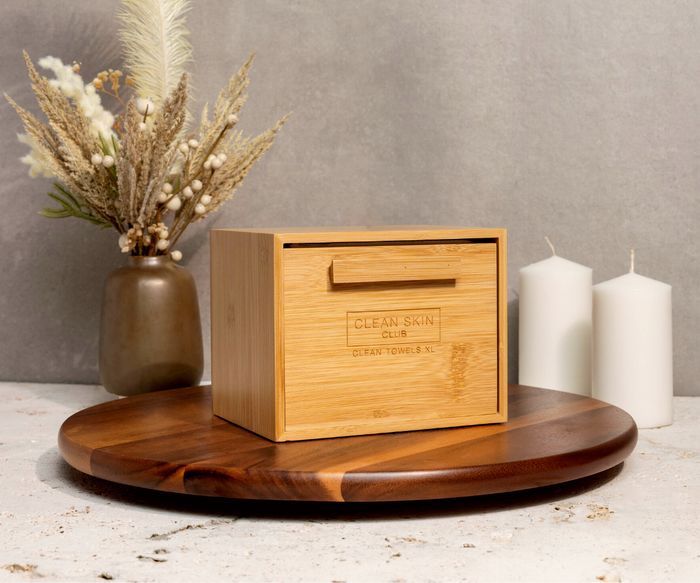 Clean Towels Luxe Bamboo Box with Drawer