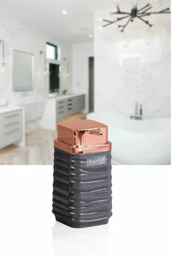 Okyanus soap dispenser contents and components flat lay