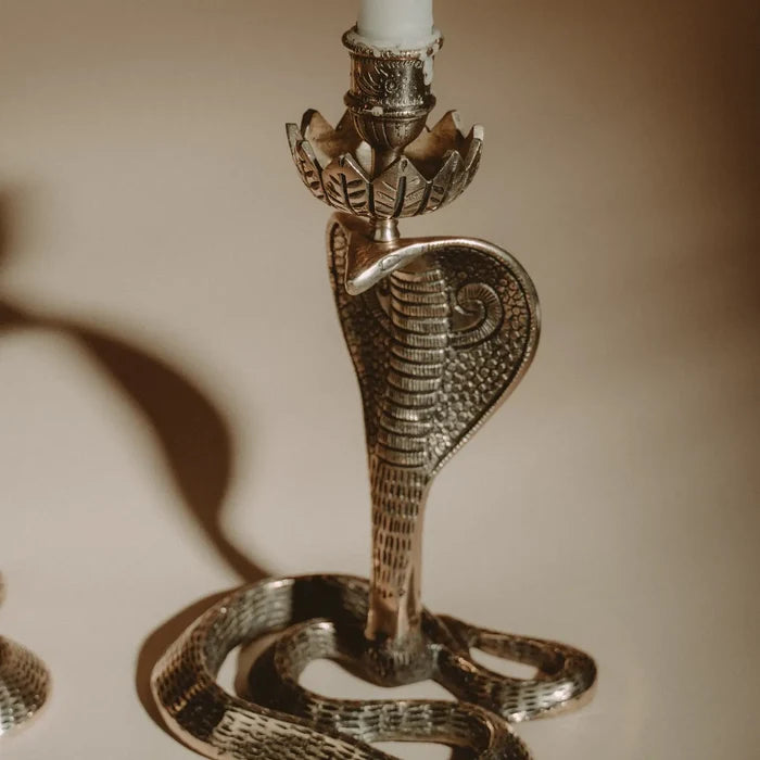 Cobra Brass Candle Holder
