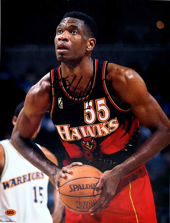Dikembe Mutombo Atlanta Hawks Signed Autographed 11" X 14" Photo CAS COA