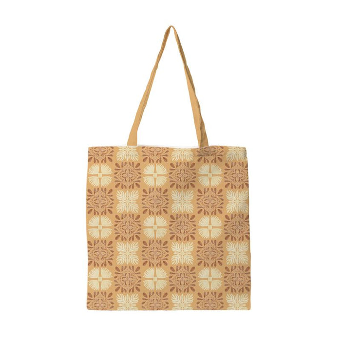 Earthy Quilt Orange Tote Bag