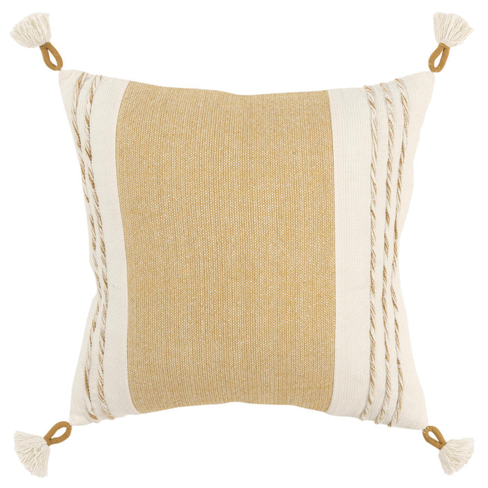 EBBESEN YELLOW/WHITE COLOR BLOCK MODERN INDUSTRIAL THROW PILLOW