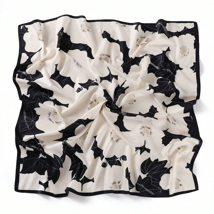 FLORAL ELEGANT SATIN TEXTURE SCARF