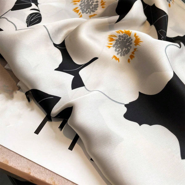 FLORAL ELEGANT SATIN TEXTURE SCARF