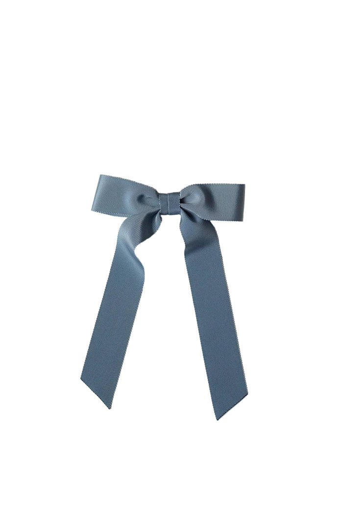 French Blue Grosgrain Bow Barrette