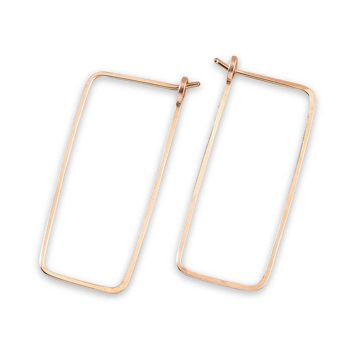 Freshie & Zero - Rectangle Minimal Hoop (Gold-Filled)