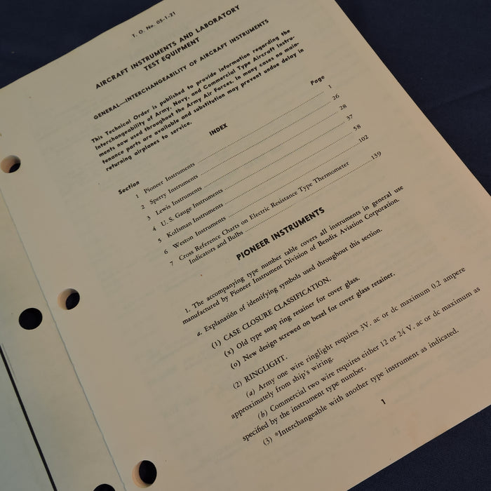 General Interchangeability of Aircraft Instruments TO 5-1-3 Sept 1947
