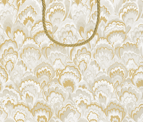Gift Bag -Lg -Marbled Ceramica Silver/Gold