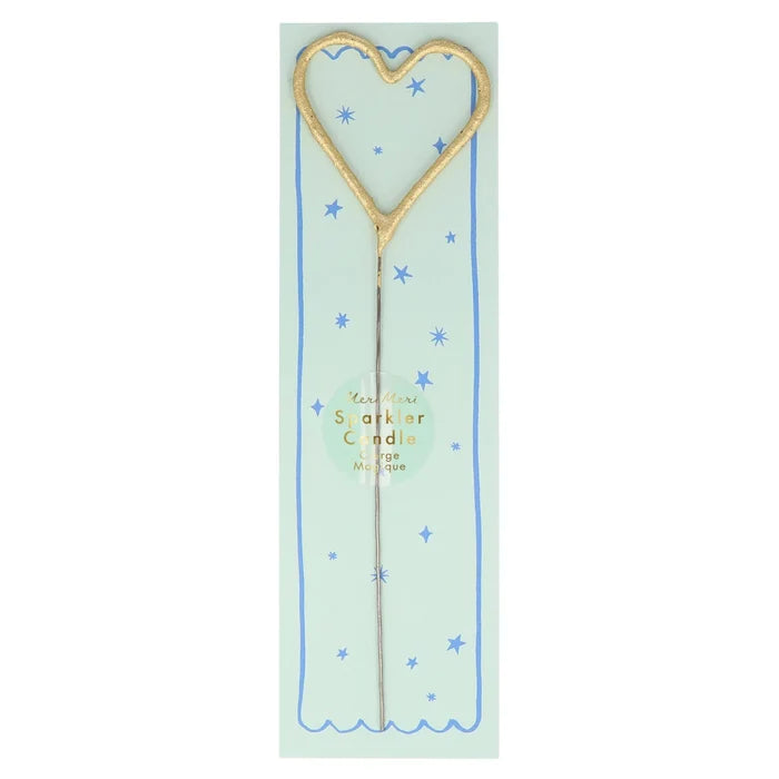 Gold Sparkler Heart Candle