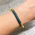 Grace Two Color Block Stretch Bracelet Emerald and Gold by Ink & Alloy - Lyla's: Clothing & Gifts - Online and Rockwall Texas Boutique