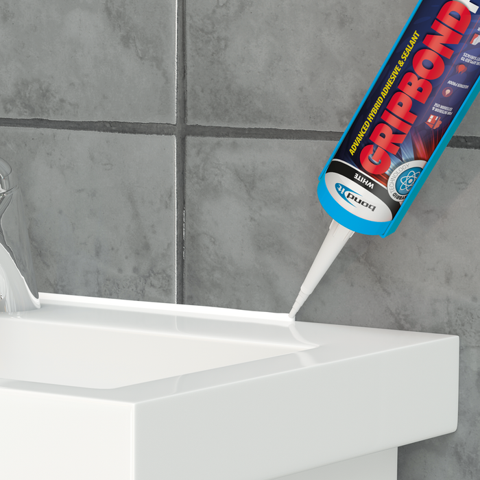 Gripbond Pro White - All-in-One Universal Hybrid Sealant and Adhesive - EU3 310 Millilitre Cartridge, 1 x Tube