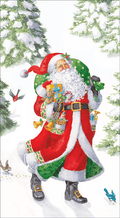Guest Towel Napkins -Woodland Santa